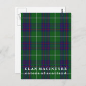 Kleuren van Scotland Clan MacIntyre Tartan Briefkaart (Voorkant / Achterkant)