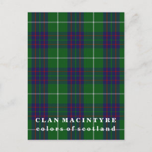 Kleuren van Scotland Clan MacIntyre Tartan Briefkaart
