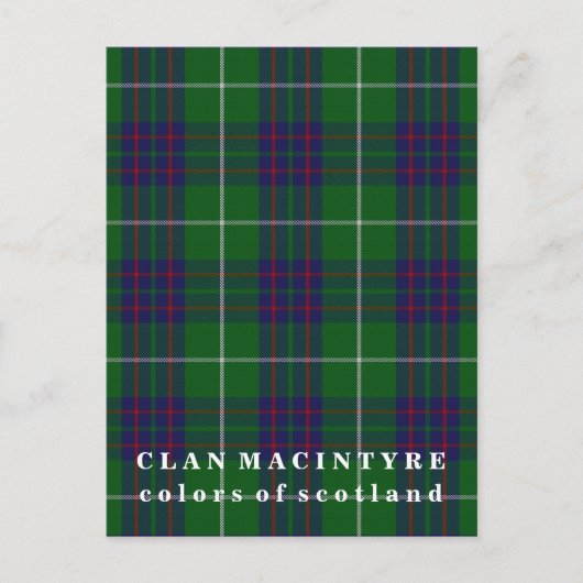 Kleuren van Scotland Clan MacIntyre Tartan Briefkaart (Voorkant)