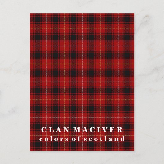 Kleuren van Scotland Clan MacIver Tartan Briefkaart (Voorkant)