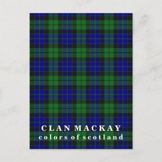 Kleuren van Scotland Clan MacKay Tartan Briefkaart (Voorkant)