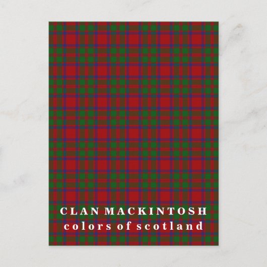 Kleuren van Scotland Clan MacKintosh Tartan Briefkaart (Voorkant)