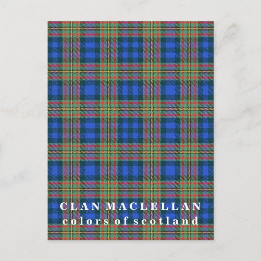 Kleuren van Scotland Clan MacLellan Tartan Briefkaart (Voorkant)