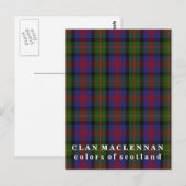 Kleuren van Scotland Clan MacLennan Tartan Briefkaart (Voorkant / Achterkant)