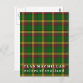 Kleuren van Scotland Clan MacMillan Tartan Briefkaart (Voorkant / Achterkant)