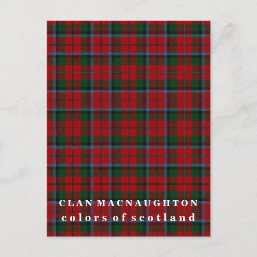 Kleuren van Scotland Clan MacNaughton Tartan Briefkaart (Voorkant)
