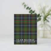 Kleuren van Scotland Clan MacRae Tartan Briefkaart (Staand voorkant)