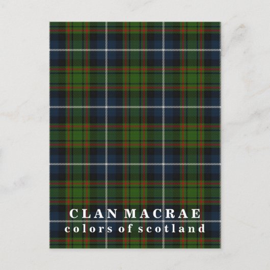Kleuren van Scotland Clan MacRae Tartan Briefkaart (Voorkant)
