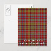 Kleuren van Scotland Clan Ogilvy Tartan Briefkaart (Voorkant / Achterkant)