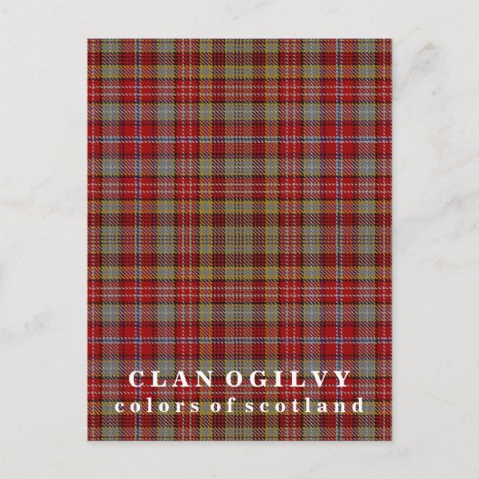 Kleuren van Scotland Clan Ogilvy Tartan Briefkaart (Voorkant)