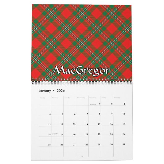 Kleuren van Scotland Tartan Pset Kalender (Jan 2026)