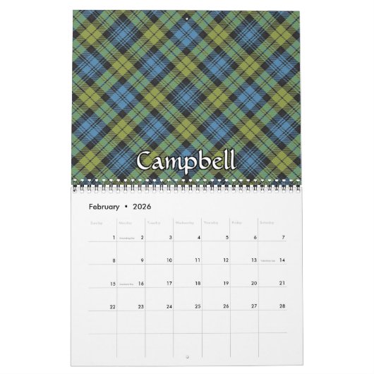 Kleuren van Scotland Tartan Pset Kalender (Feb 2026)