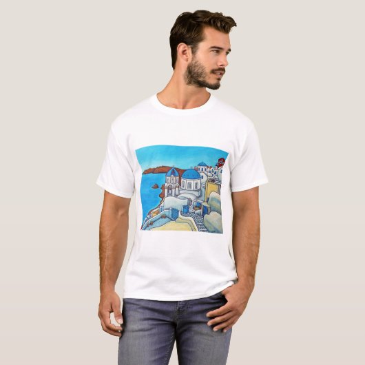 Kleuren van T-shirt van Santorini (Voorkant volledig)