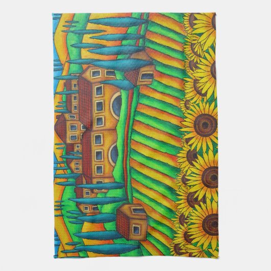 Kleuren van Toscane American MoJo Kitchen Towel Theedoek (Verticaal)