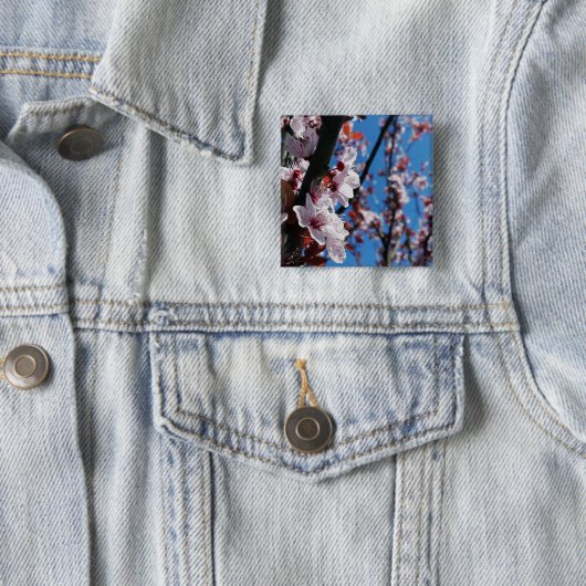 kleuren van veren vierkante button 5,1 cm (In situ)