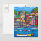 Kleuren van Vernazza, Cinque Terre Post Card Briefkaart (Voorkant / Achterkant)