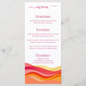 Kleuren van zonsondergang Golven Bruiloft Diner en Menu (Voorkant)