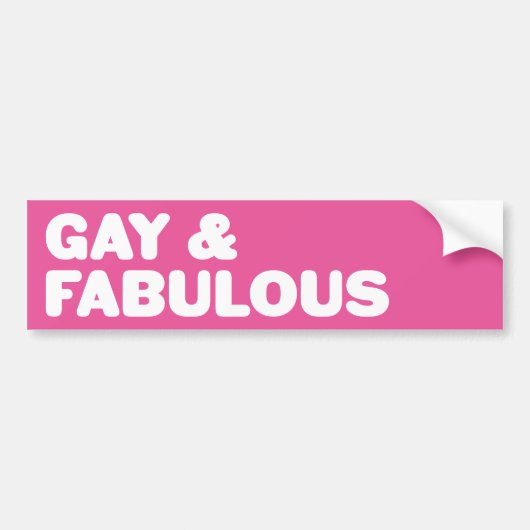  kleuren voor de  weergave Gay & Fabulage Pink Bumpersticker (Voorkant)