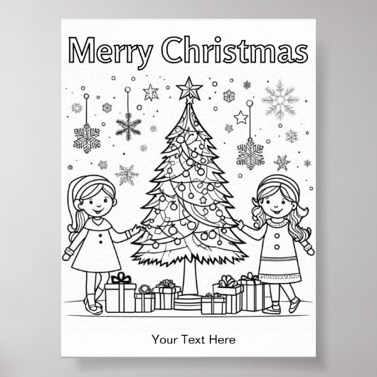 Kleuren voor Kids Christmas Tree Fun Activity Poster (Voorkant)