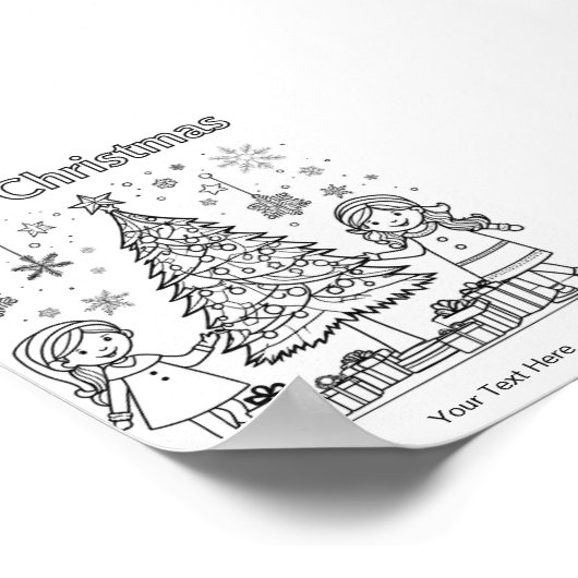 Kleuren voor Kids Christmas Tree Fun Activity Poster (Hoek)