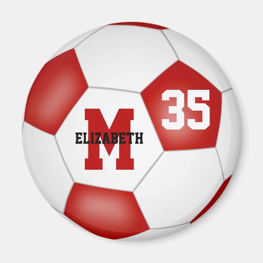 kleuren voor rood-wit voetbalteam magneet (Voorkant)