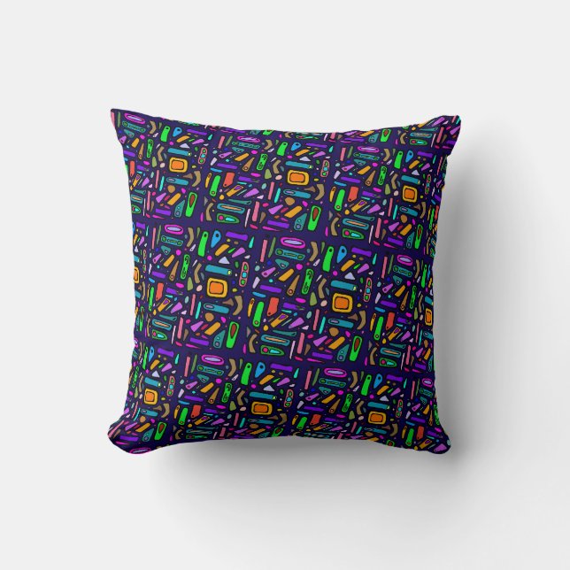 Kleuren & vormen patroon kussen (Voorkant)