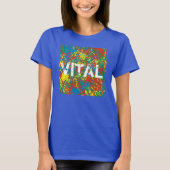 Kleuren Warm Mess VITAAL geel rood blauw groen wit T-shirt (Voorkant)