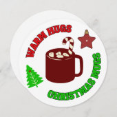 kleuren Warme knuffels en kerst Mokken Feestdagenkaart (Voorkant / Achterkant)