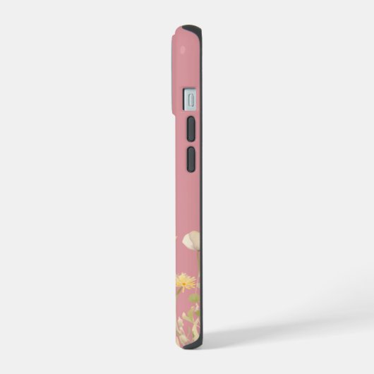  kleuren Waterverf Wildflowers en Monogram iPhone 15 Case (Linkerkant)
