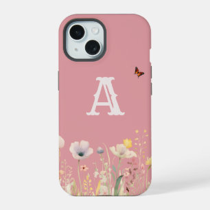  kleuren Waterverf Wildflowers en Monogram iPhone 15 Case