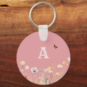  kleuren Waterverf Wildflowers en Monogram Sleutelhanger (Achterkant)