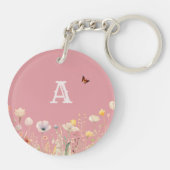  kleuren Waterverf Wildflowers en Monogram Sleutelhanger (Achterkant)
