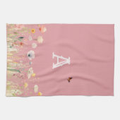 kleuren Waterverf Wildflowers en Monogram Theedoek (Horizontaal)