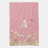  kleuren Waterverf Wildflowers en Monogram Theedoek (Verticaal)