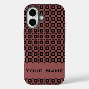 Kleuren wijzigen! Stippen voor Funky Retro Squares iPhone 16 Hoesje