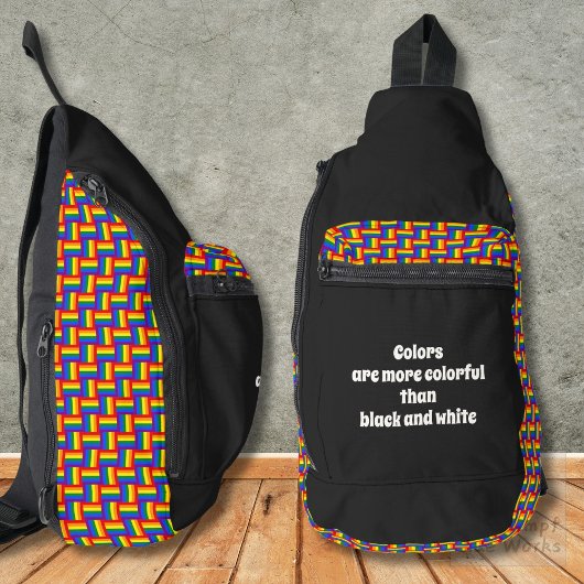 Kleuren zijn kleurrijker dan zwart en wit sling bag