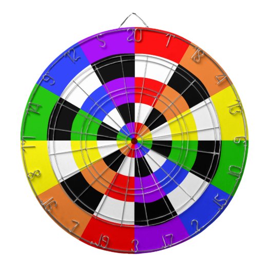 Kleuren Zwart en Wit Dartbord (Voorkant)