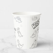 Kleurenactiviteit schattige dinosaurus partij Papi Papieren Bekers (Rechts)