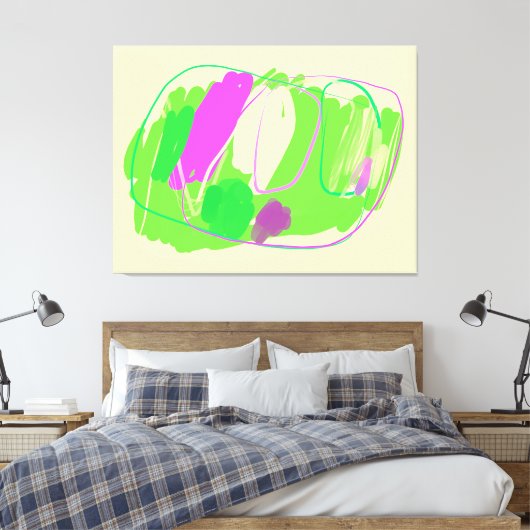 Kleurenafvoer Verrekte canvas afdrukken (Insitu (Slaapkamer))