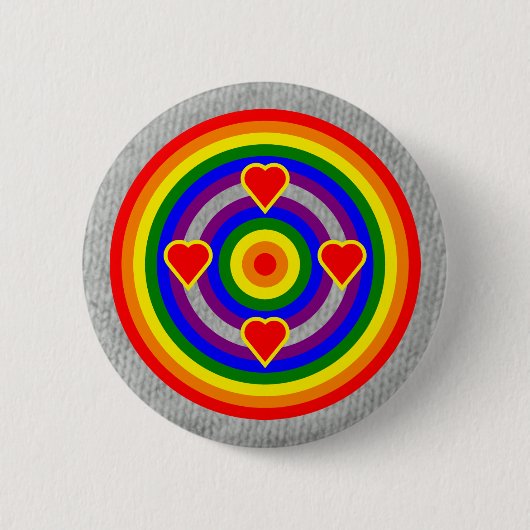 Kleurenbadge: LGBT+ Ronde Button 5,7 Cm (Voorkant)
