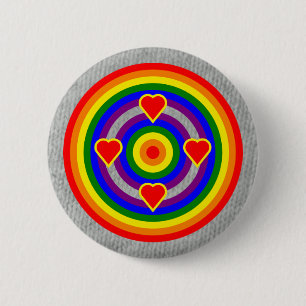 Kleurenbadge: LGBT+ Ronde Button 5,7 Cm