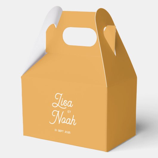 Kleurenbagger - oranje bedankdoosjes (Achterkant)