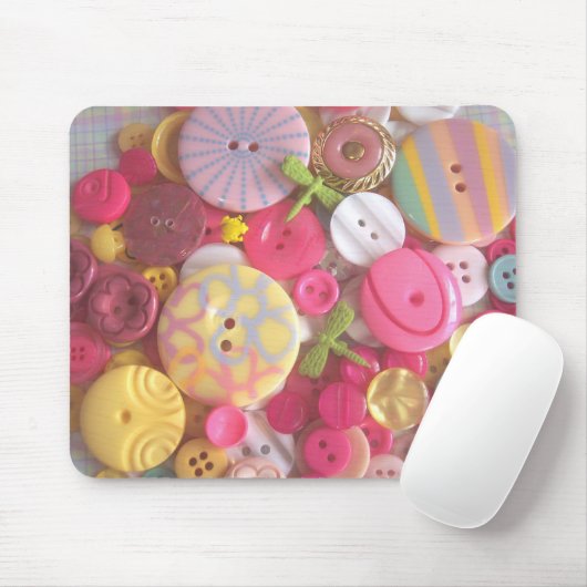 Kleurenbalken Buttonnen Muismat (Met muis)