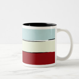 Kleurenbalkpatroon Tweekleurige Koffiemok