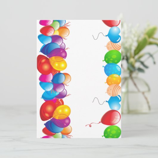 kleurenballonnen kaart (Staand voorkant)