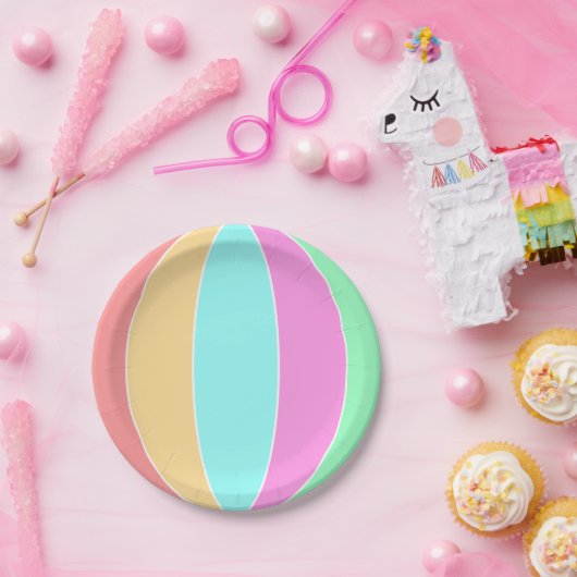 Kleurenband voor pasta papieren bordje (Feest)