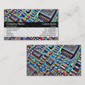 Kleurenband - zwart - kleurrijke circuits visitekaartje (Voorkant / Achterkant)