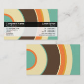 Kleurenband - zwart - kleurrijke cirkels 02 visitekaartje (Voorkant / Achterkant)