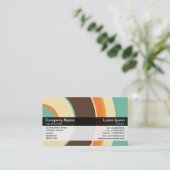 Kleurenband - zwart - kleurrijke cirkels 02 visitekaartje (Staand voorkant)