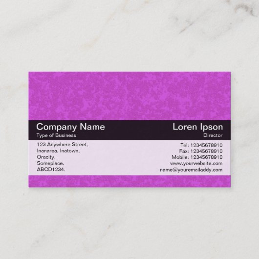 Kleurenband - zwart - Paarse steen Visitekaartje (Voorkant)